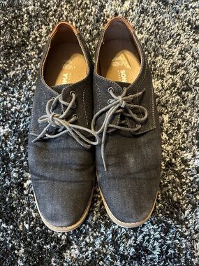 Men's Black Canvas Derby Shoes - Comfortable Casual Lace-Up